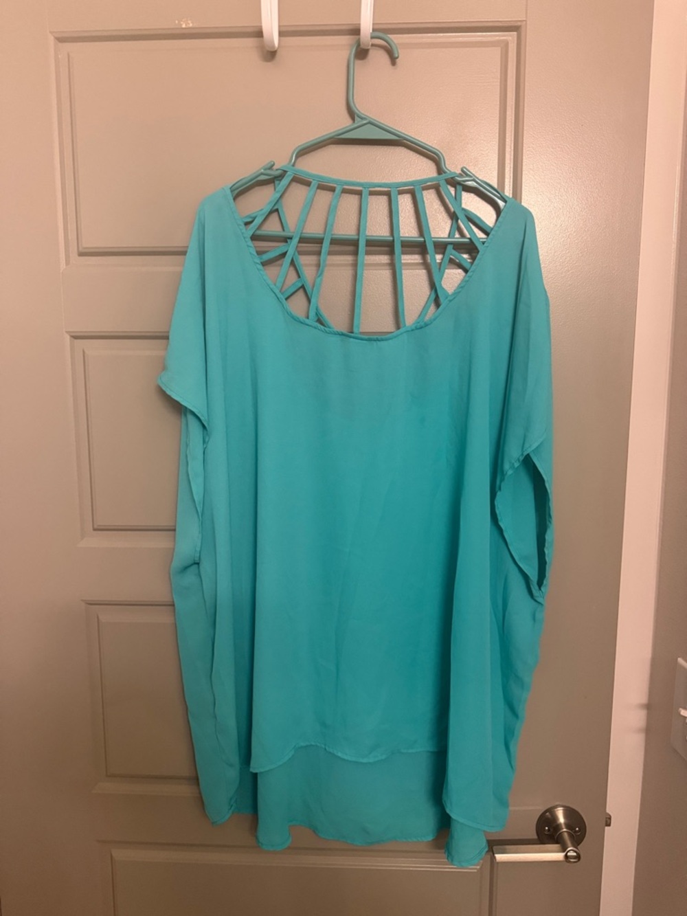 torrid Teal Cage-Back Tunic Dress - Picture 2 of 3